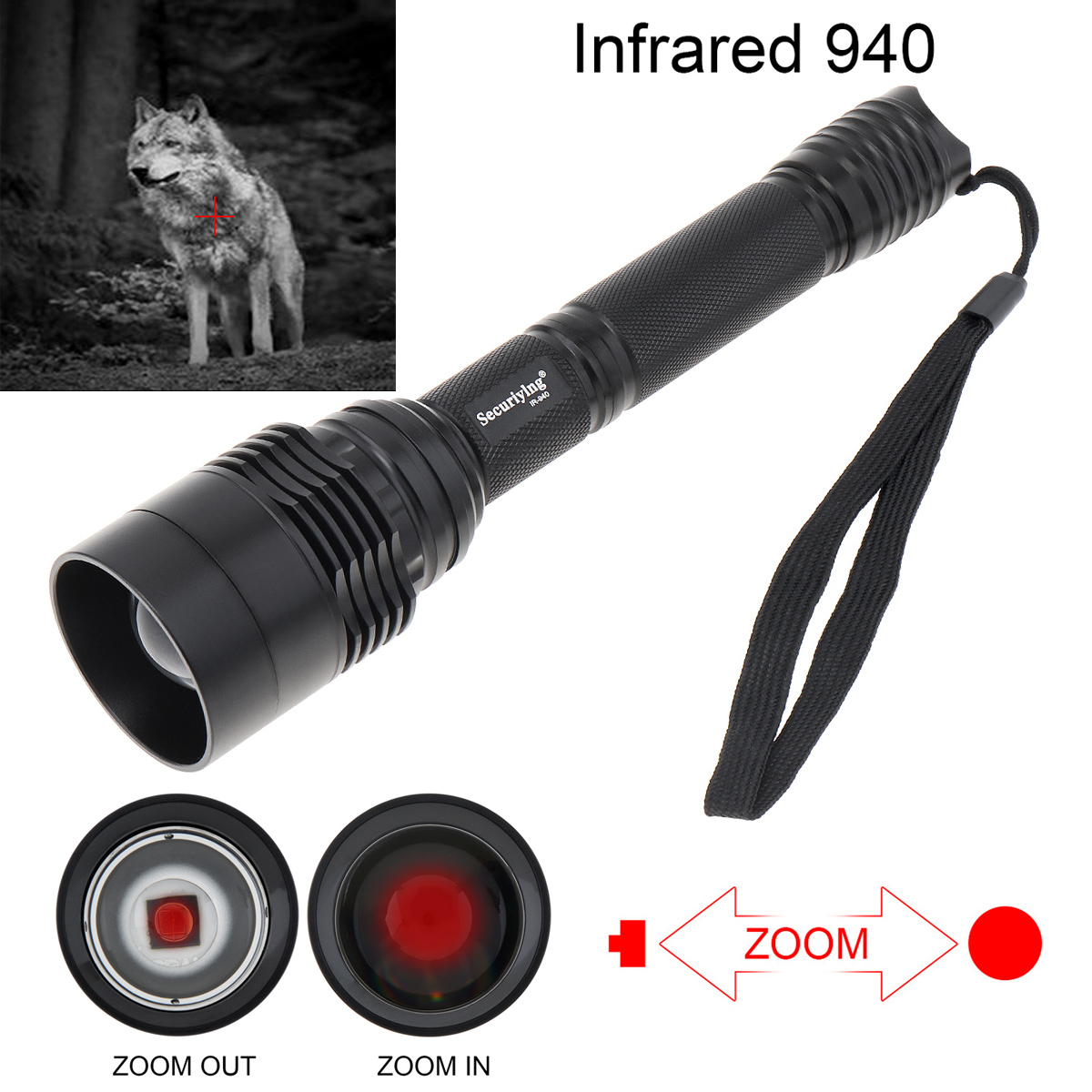 Hunting Thermal Imaging Scope - 10W IR 940nm T50 Infrared Flashlight